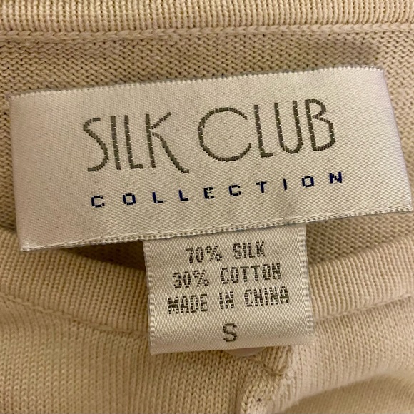 💰5/$25 Vintage Silk Club Collection Cardigan Small - Picture 6 of 7